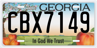 GA license plate CBX7149