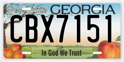 GA license plate CBX7151