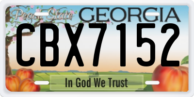 GA license plate CBX7152