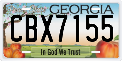 GA license plate CBX7155