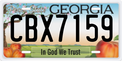 GA license plate CBX7159