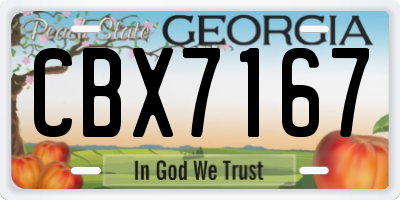 GA license plate CBX7167