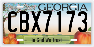 GA license plate CBX7173