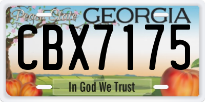 GA license plate CBX7175
