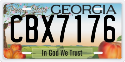 GA license plate CBX7176