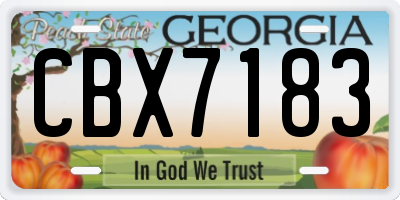 GA license plate CBX7183