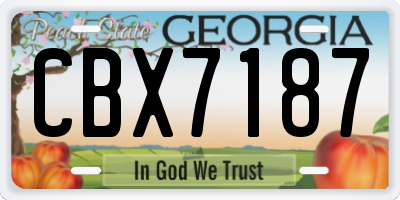 GA license plate CBX7187