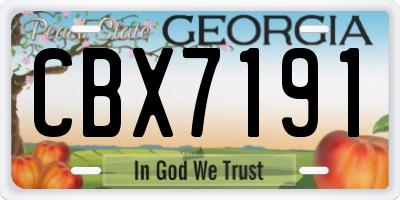 GA license plate CBX7191