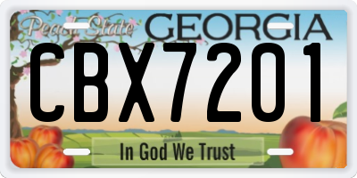GA license plate CBX7201