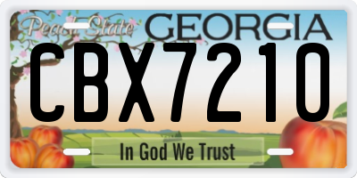 GA license plate CBX7210