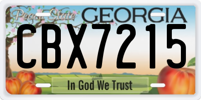 GA license plate CBX7215