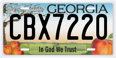 GA license plate CBX7220