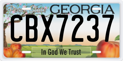 GA license plate CBX7237