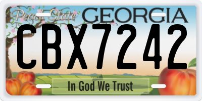 GA license plate CBX7242