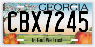 GA license plate CBX7245