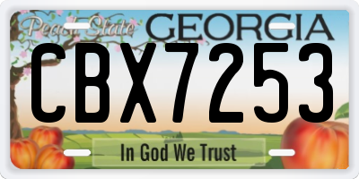 GA license plate CBX7253