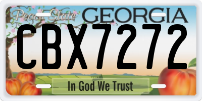 GA license plate CBX7272