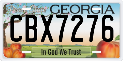 GA license plate CBX7276