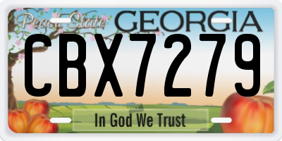 GA license plate CBX7279