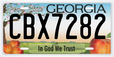 GA license plate CBX7282