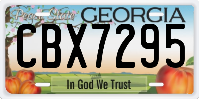 GA license plate CBX7295