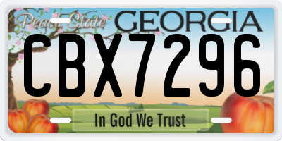 GA license plate CBX7296