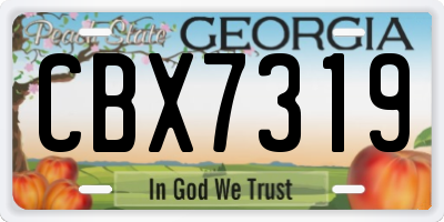 GA license plate CBX7319