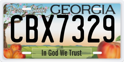 GA license plate CBX7329