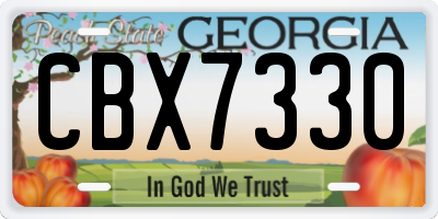 GA license plate CBX7330
