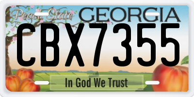 GA license plate CBX7355