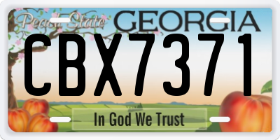 GA license plate CBX7371