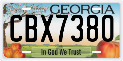 GA license plate CBX7380