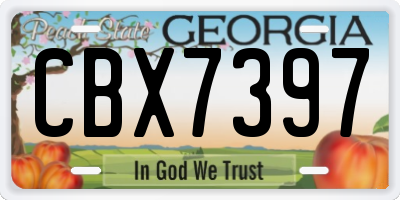 GA license plate CBX7397