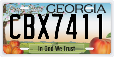 GA license plate CBX7411