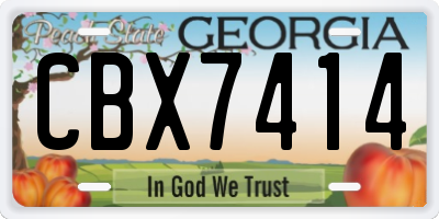GA license plate CBX7414