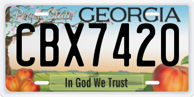 GA license plate CBX7420
