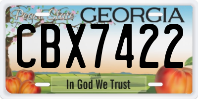 GA license plate CBX7422
