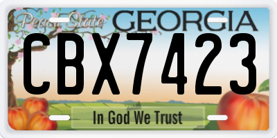 GA license plate CBX7423