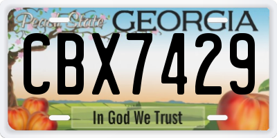 GA license plate CBX7429