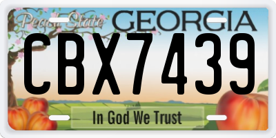 GA license plate CBX7439