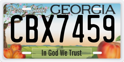 GA license plate CBX7459