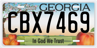 GA license plate CBX7469