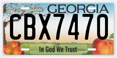GA license plate CBX7470