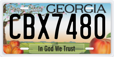 GA license plate CBX7480
