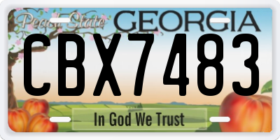 GA license plate CBX7483