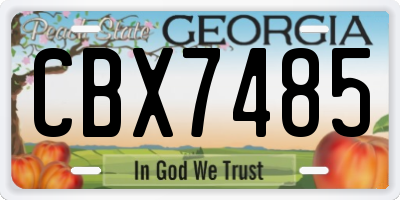 GA license plate CBX7485