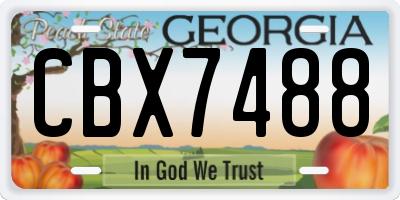 GA license plate CBX7488