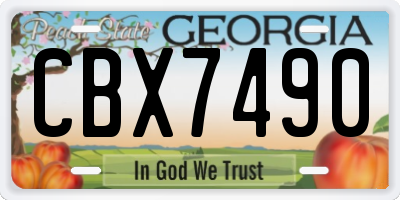 GA license plate CBX7490