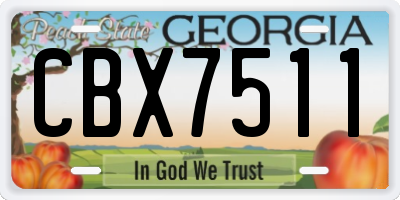 GA license plate CBX7511