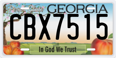GA license plate CBX7515